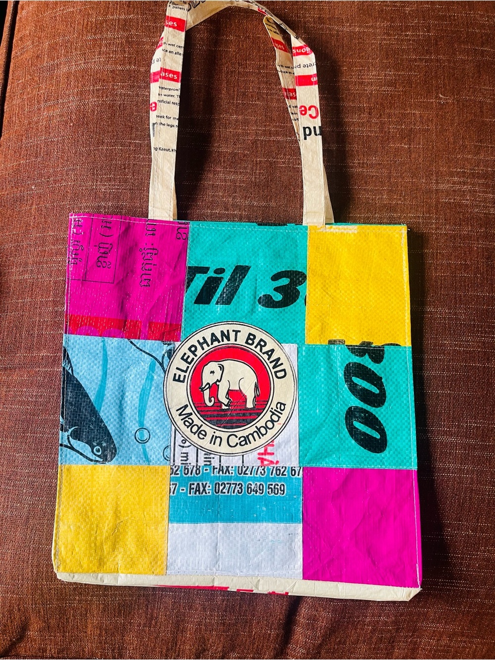 Elephant Brand Colorblock Recycled Tote Bag